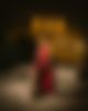 Nightphoto of a woman staning in a red dress in Vienna